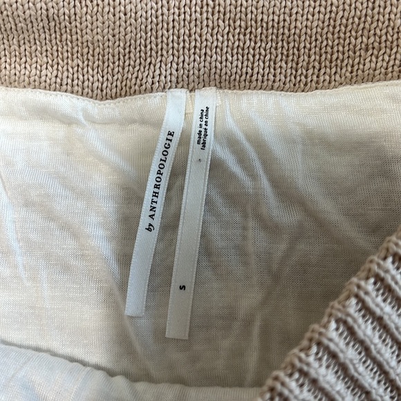 Anthropologie Pointelle Knit Midi Skirt Cream Beige Small - Picture 4 of 9